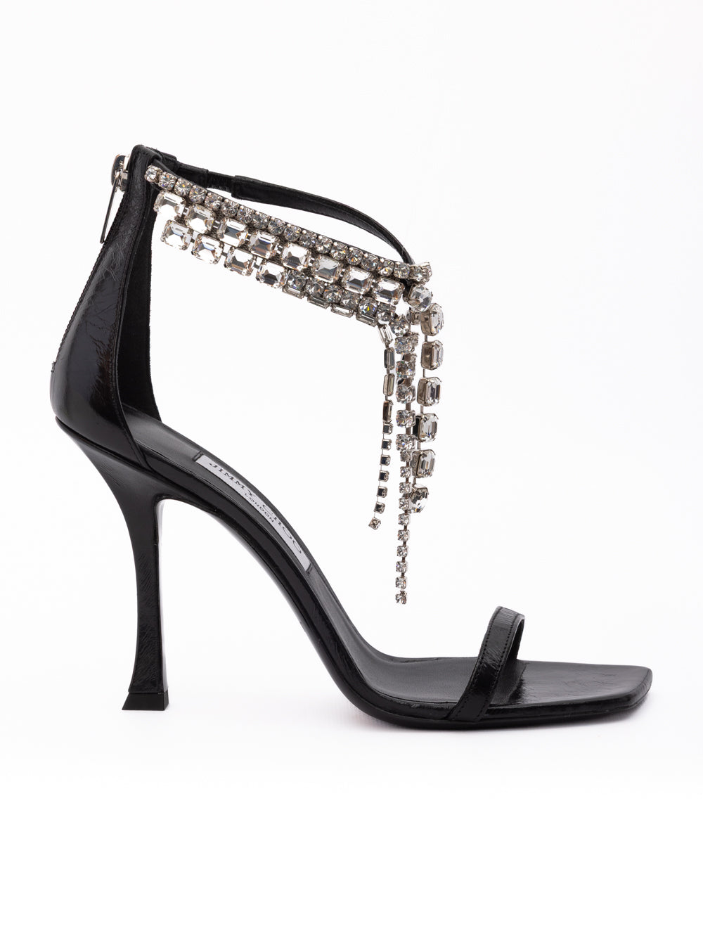 Jimmy Choo Black Leather Verity Sandals 100